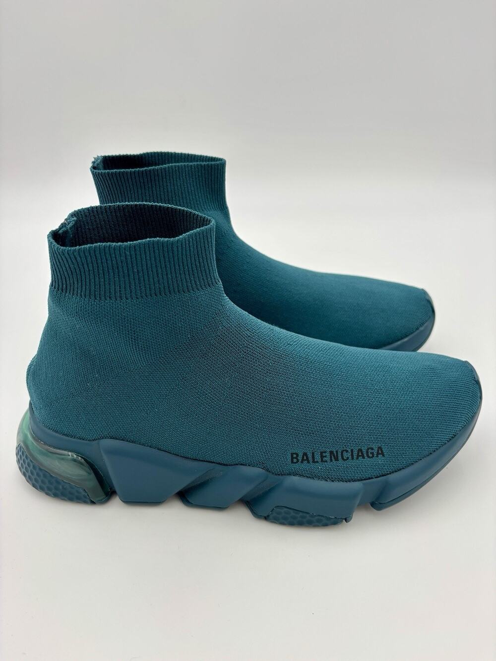 Authentic Balenciaga 2.0 Speed Knit Runner Sock Sneakers Teal Blue Size 8